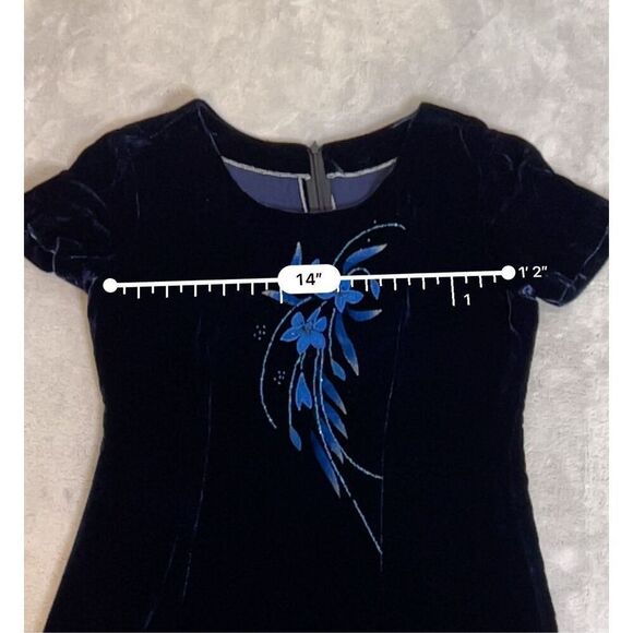 Women’s Whimsy Blue Velvet Maxi Dress XS/S - Picture 5 of 9